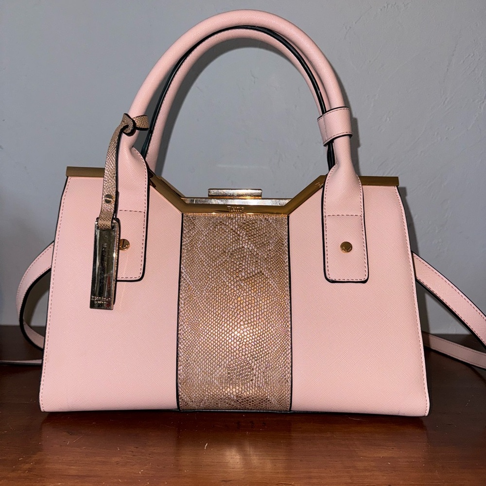 Dune London Pink and Reptile Skin Purse
